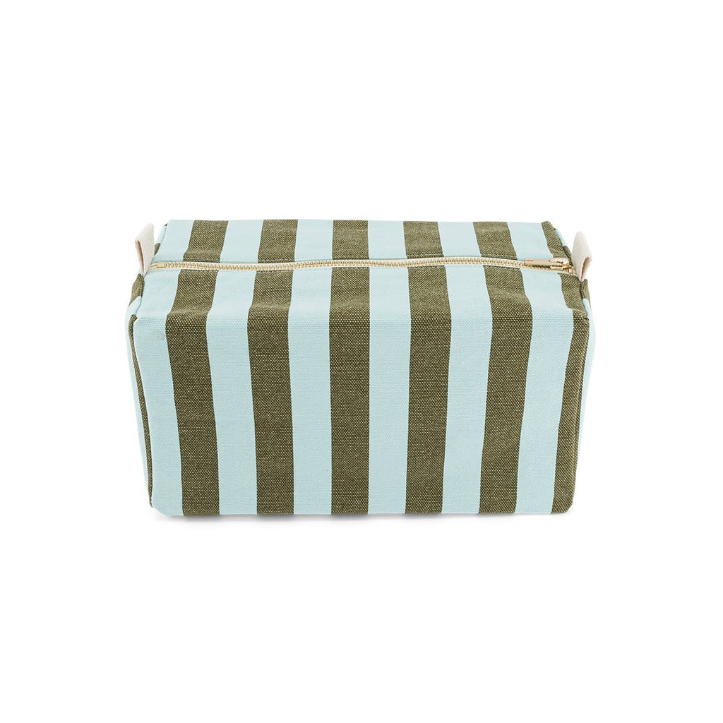 VIC TOILETRY BAG STRIPES AQUA / OLIVE