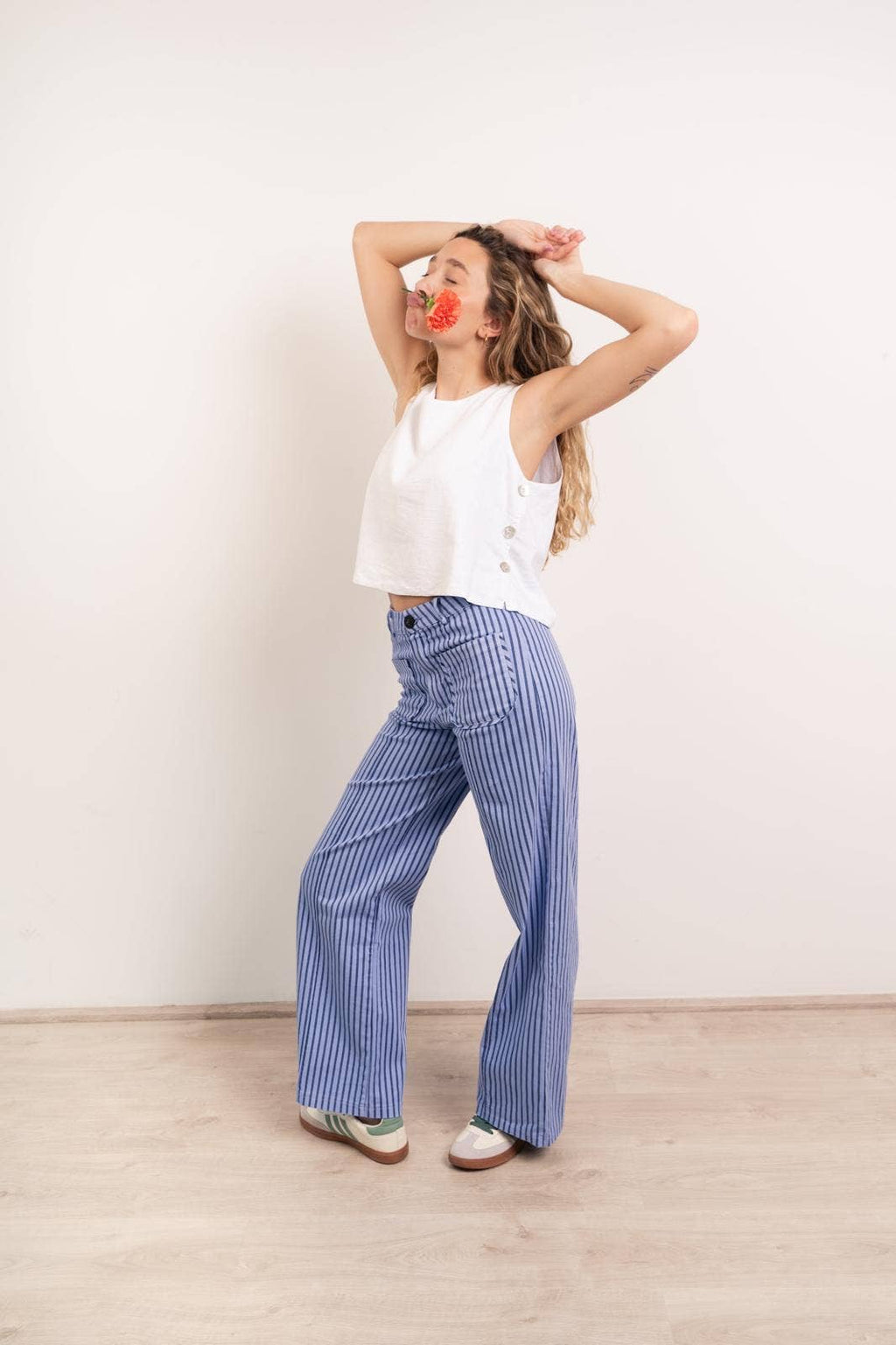 Maria Striped Blue Jeans