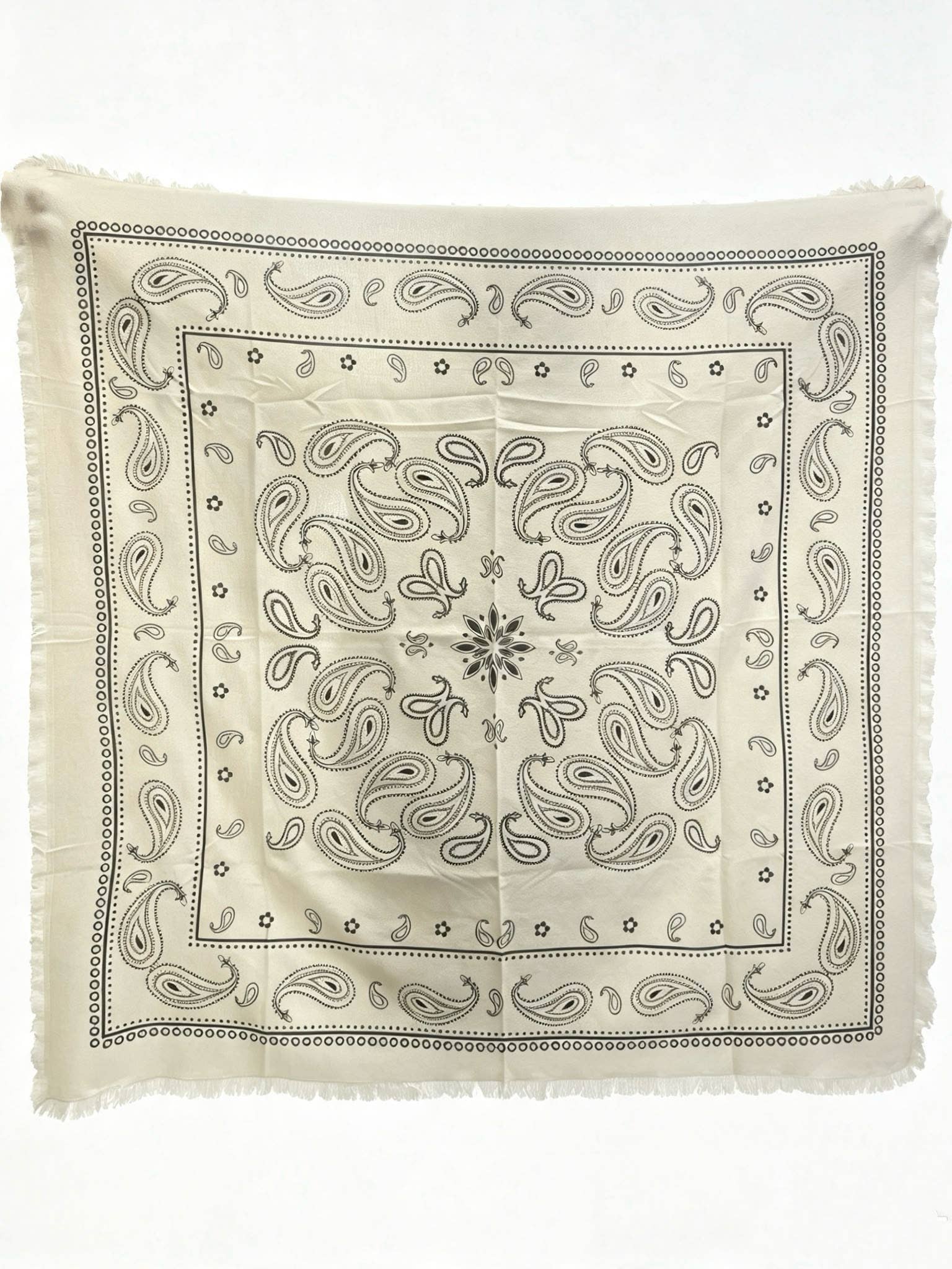 K2 Square wool scarf with paisley pattern