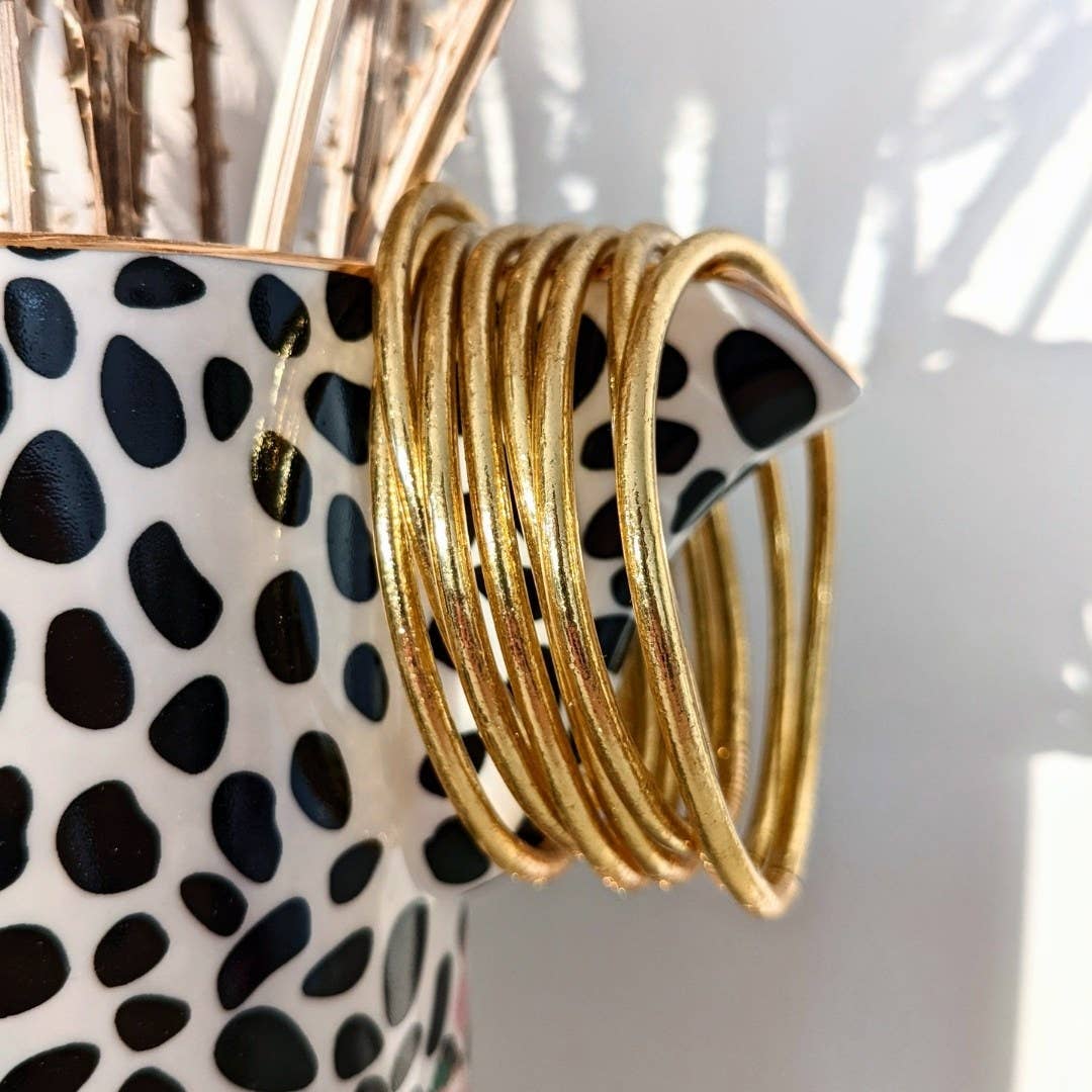 Thin Buddhist bangle - light gold (Best-seller)