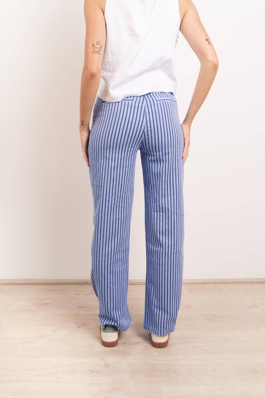 Maria Striped Blue Jeans