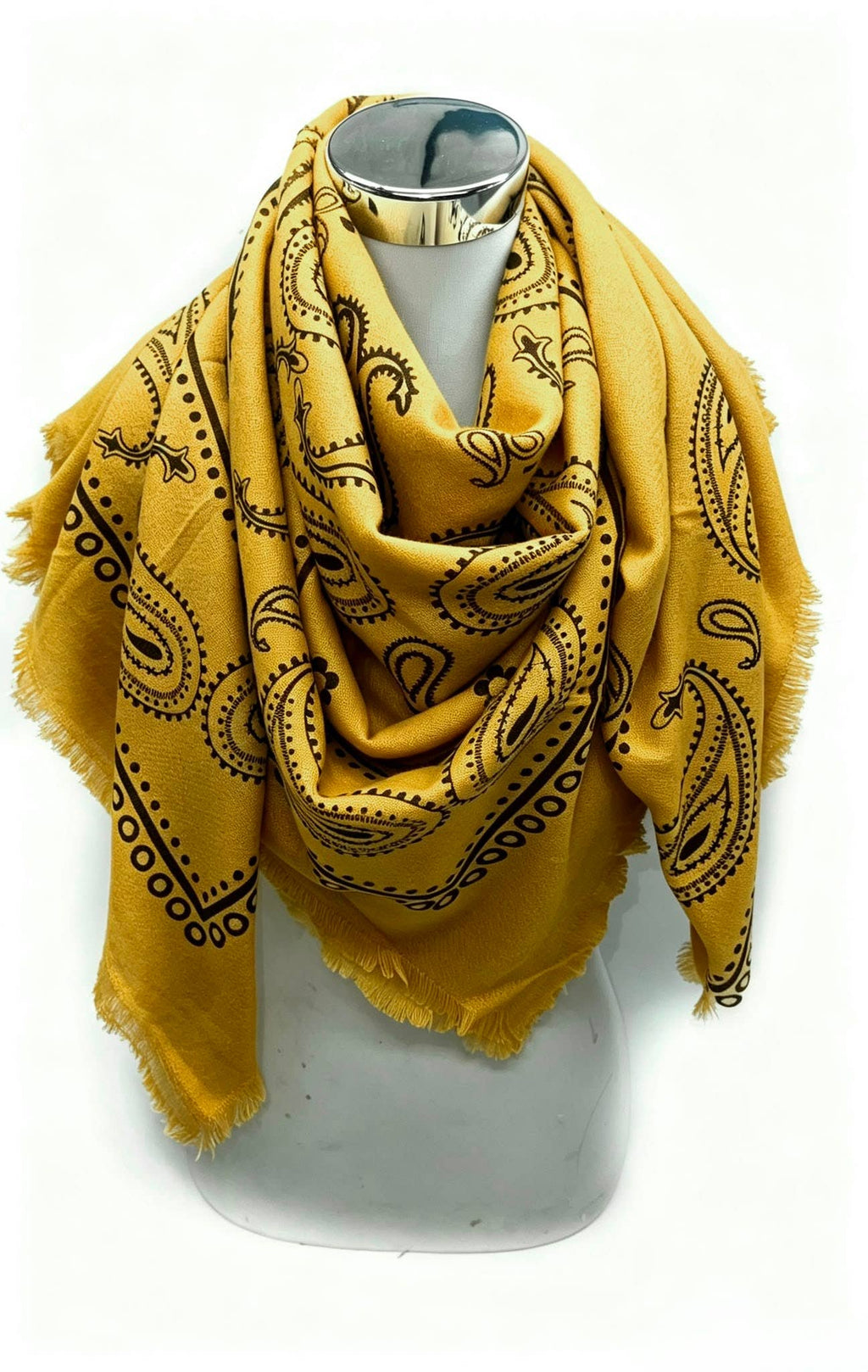 K2 Square wool scarf with paisley pattern