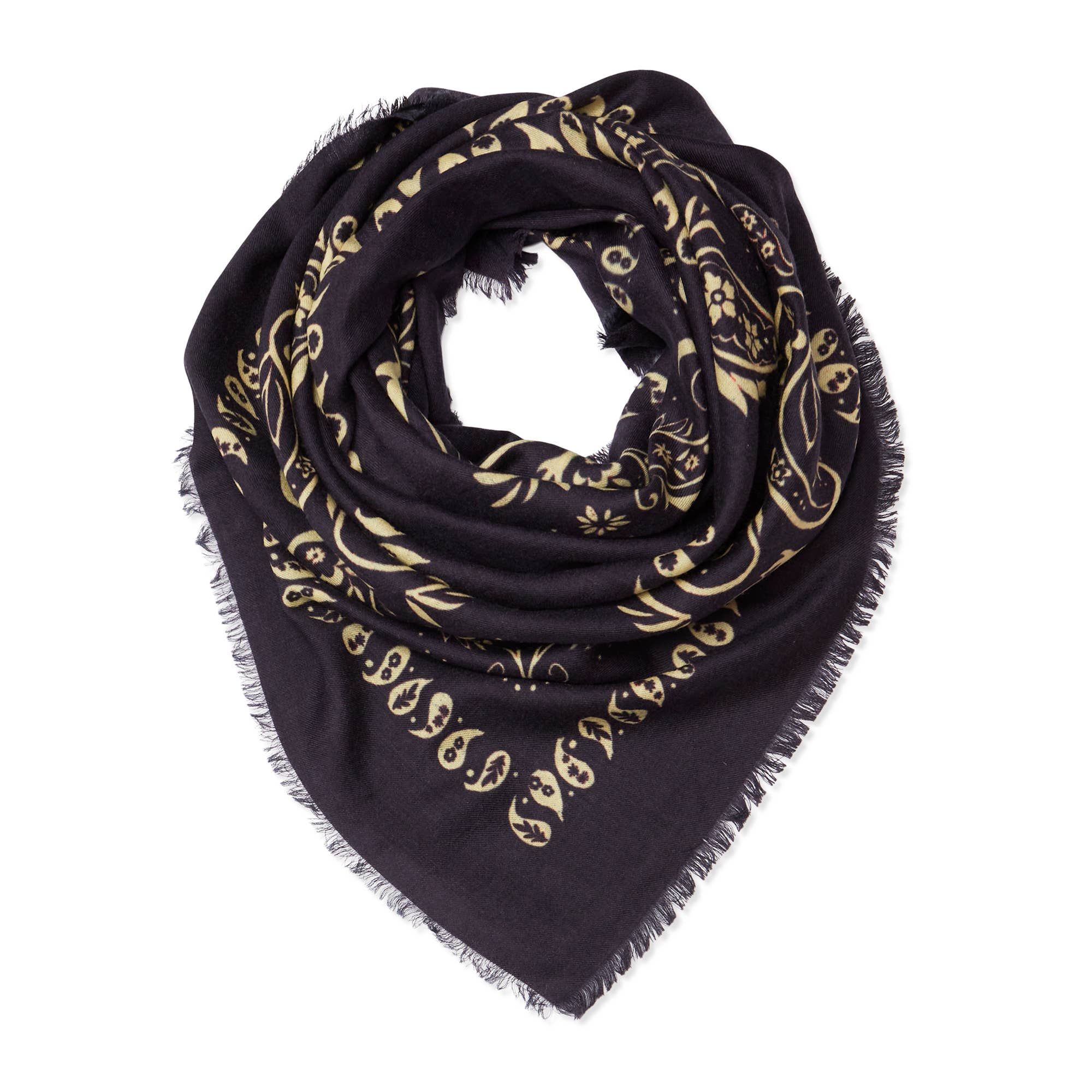 Printed XL Cashmere Bandana - Navy
