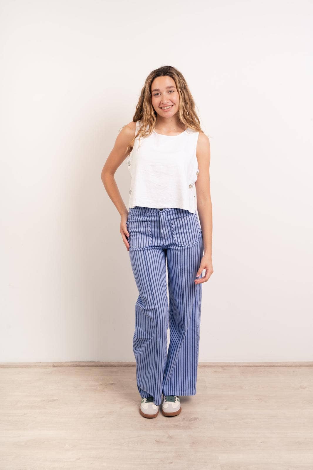Maria Striped Blue Jeans