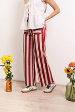 Load image into Gallery viewer, Valeria Striped Burgundy Jeans
