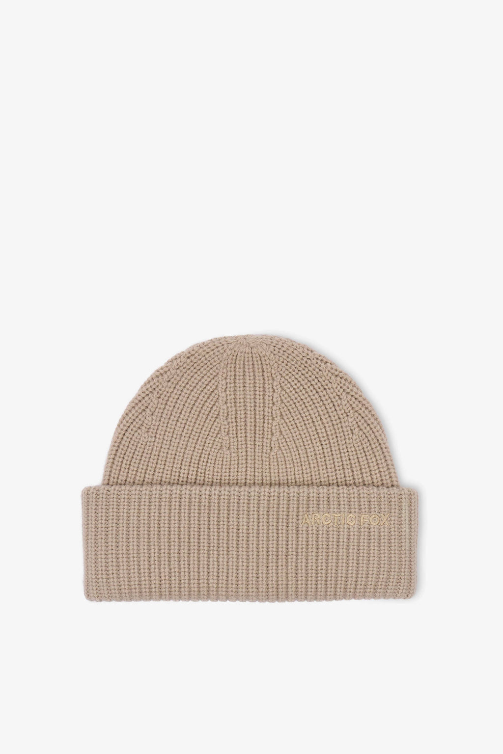 Merino Wool Embroidered Beanie - Soft Taupe - AW25