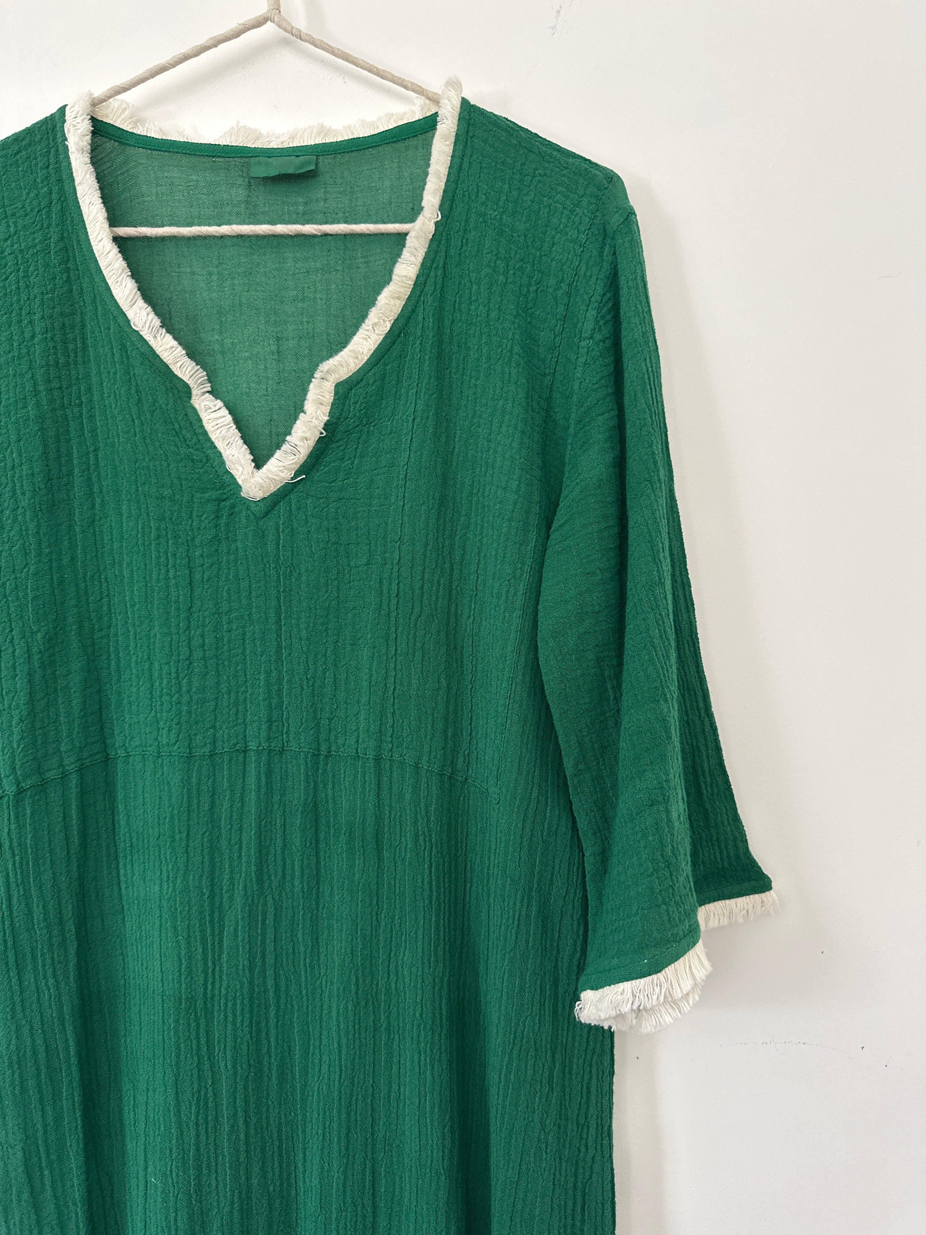 Ambas green eyelash tunic - size II