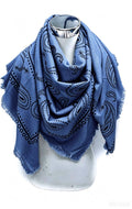 K2 Square wool scarf with paisley pattern
