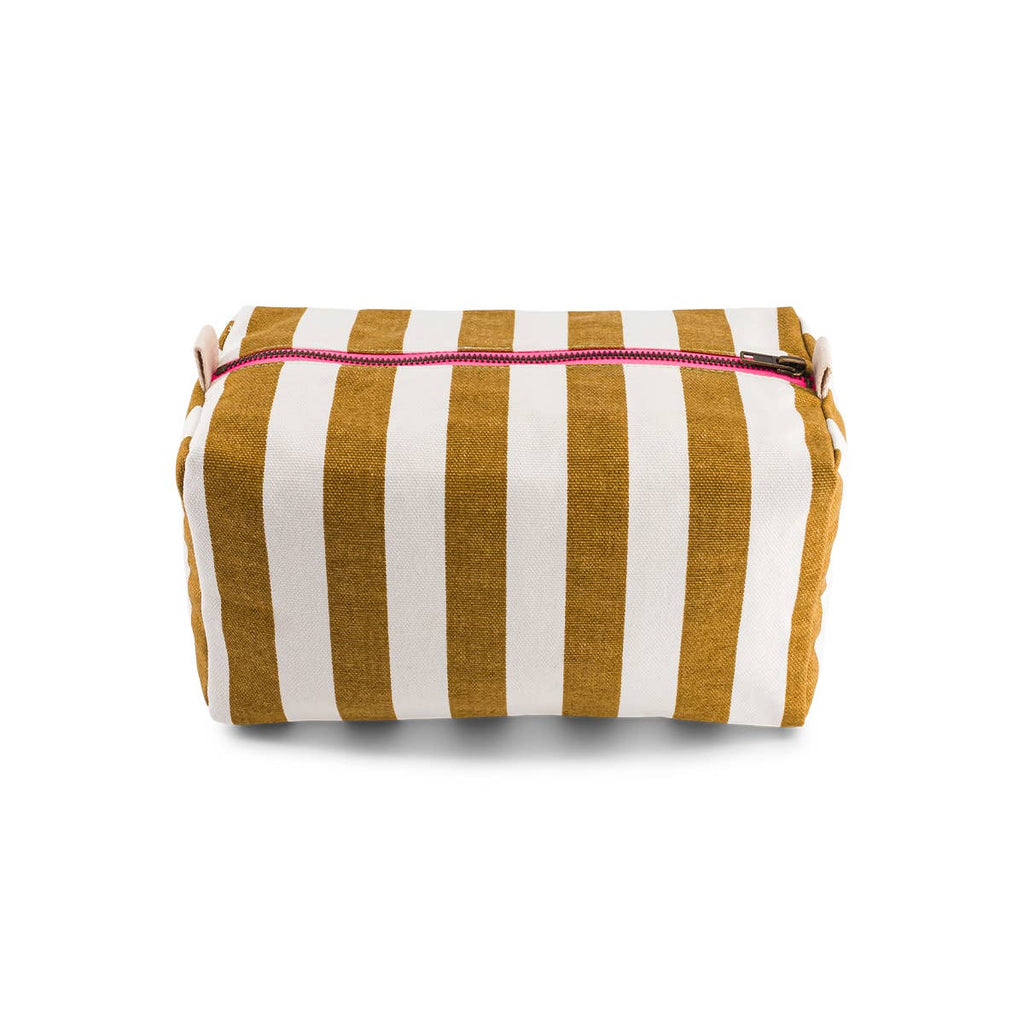 VIC TOILETRY BAG STRPES CARAMEL