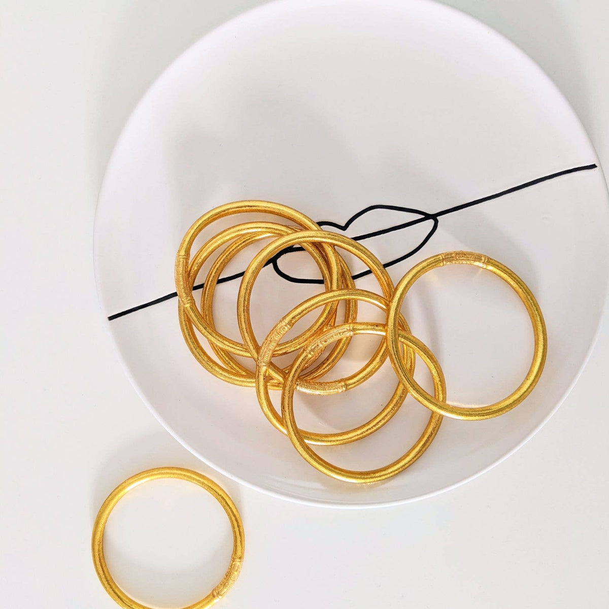 Buddhist bangle bracelet - gold