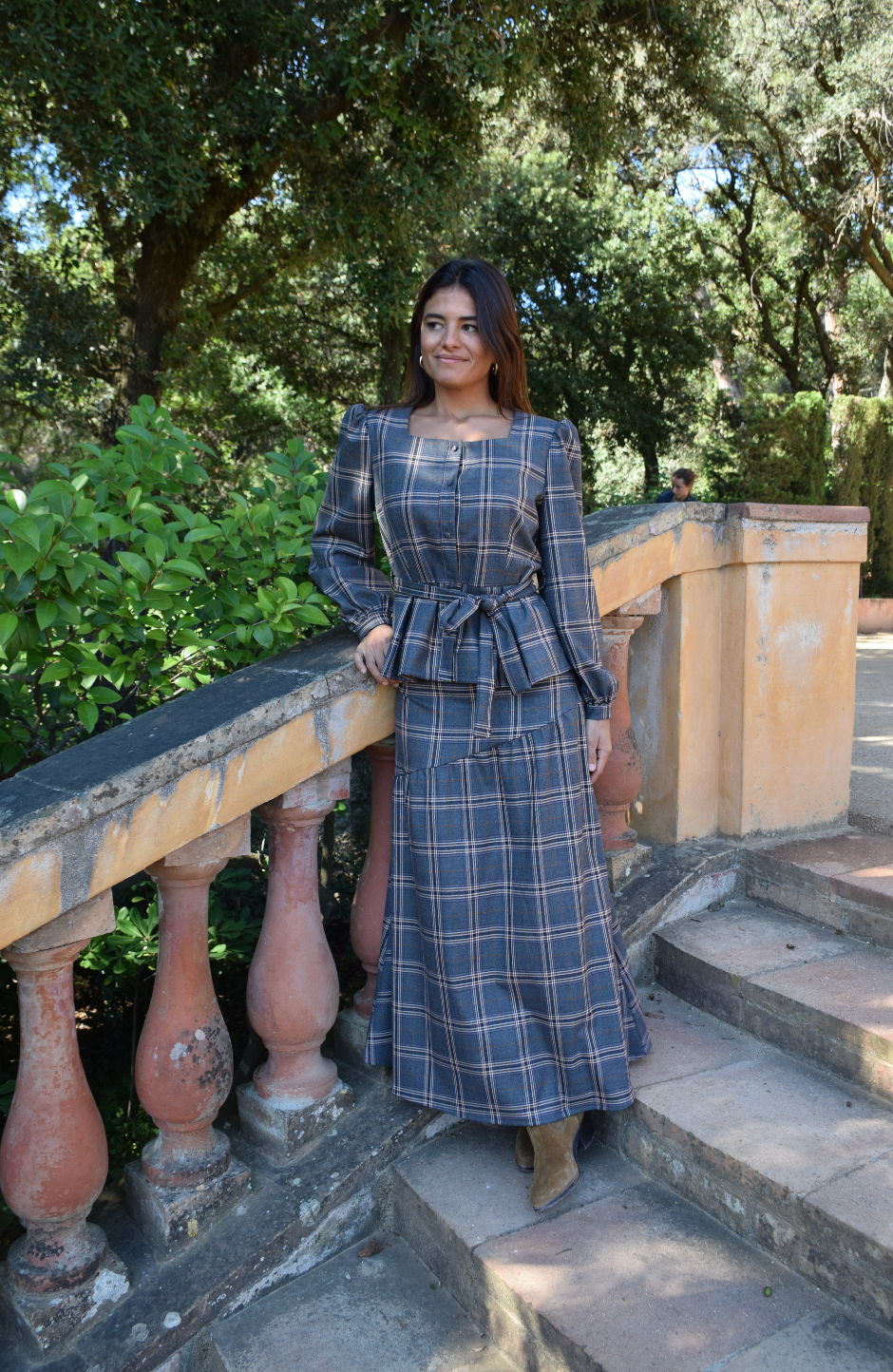 Beth Checkered Gray Blouse