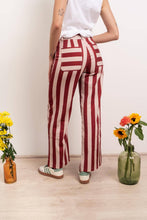 Load image into Gallery viewer, Valeria Striped Burgundy Jeans
