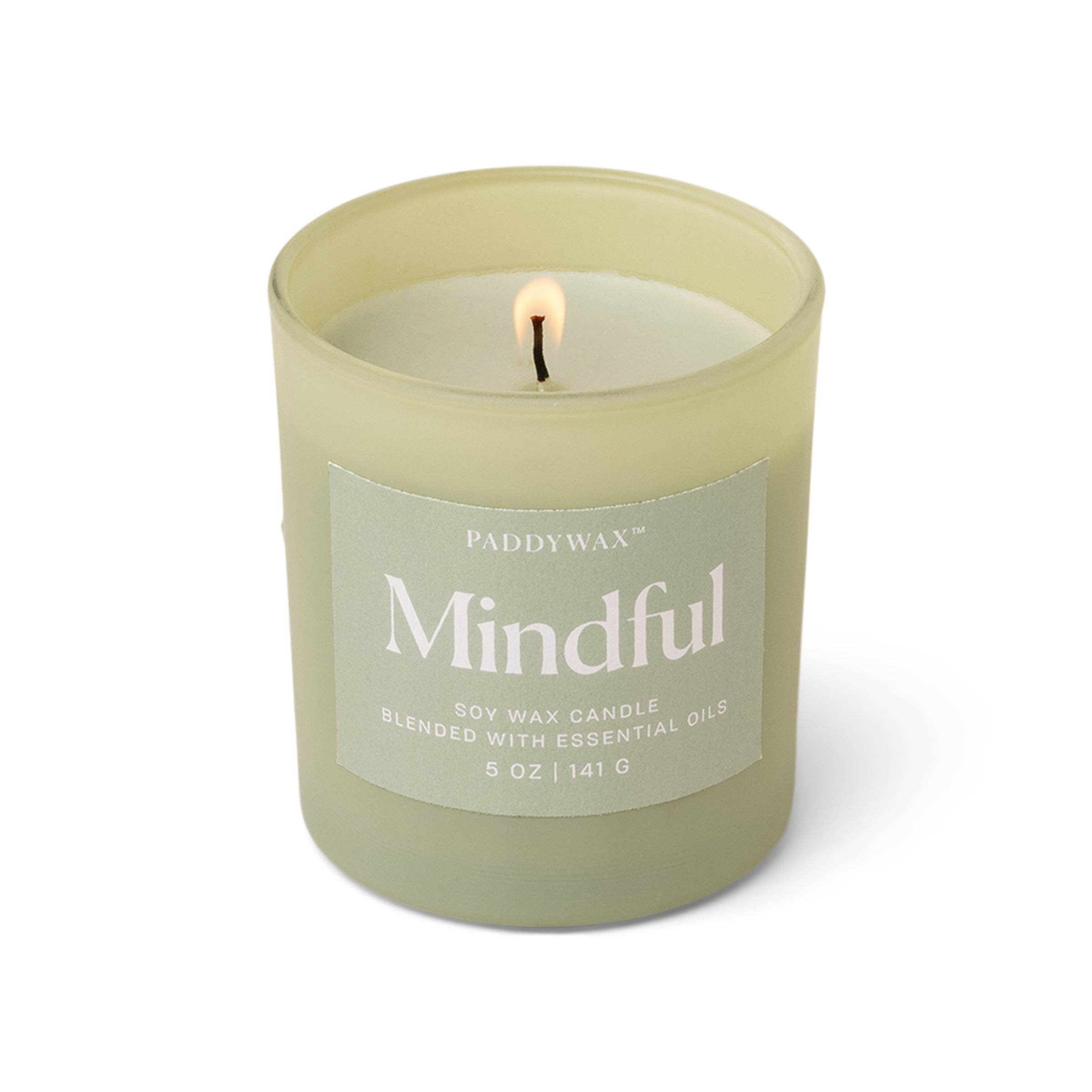 Paddywax Wellness Glass Candle - Green - Mindful