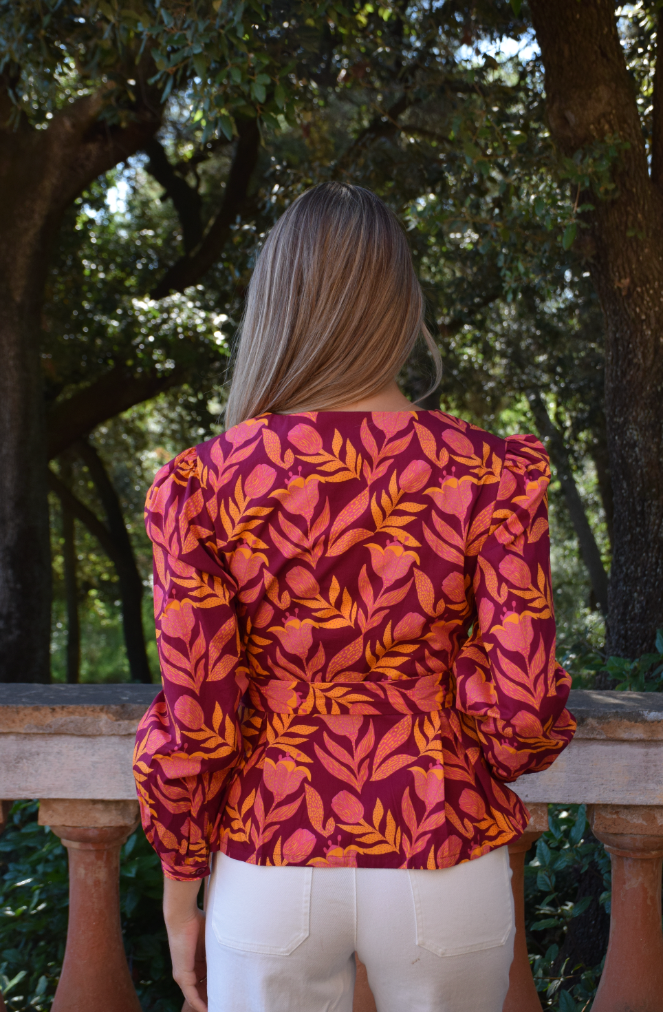 Beth Flores Burgundy Blouse