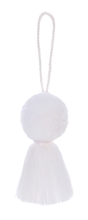 Load image into Gallery viewer, Christmas Decoration Pom Pom &amp; Tassel Bauble  White
