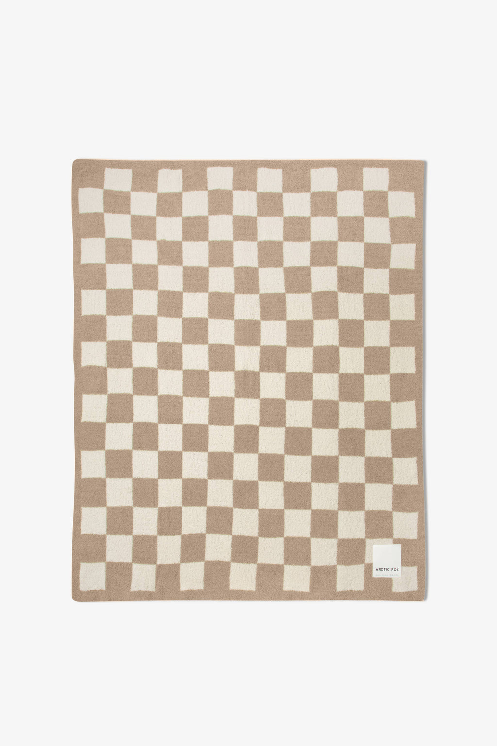 The Teddy Throw - 100% Recycled - Beige Check - AW25