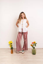 Load image into Gallery viewer, Valeria Striped Burgundy Jeans
