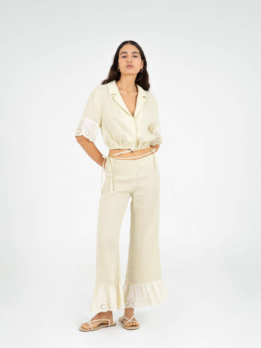 Aurora Linen Beige Pants