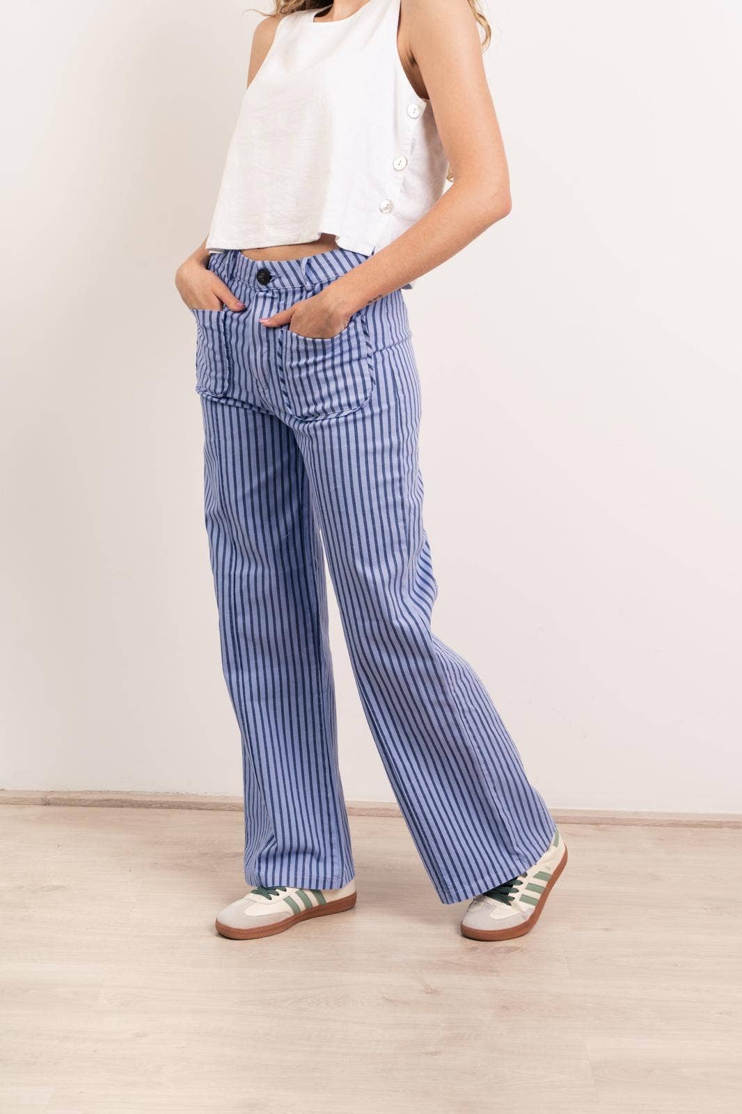 Maria Striped Blue Jeans
