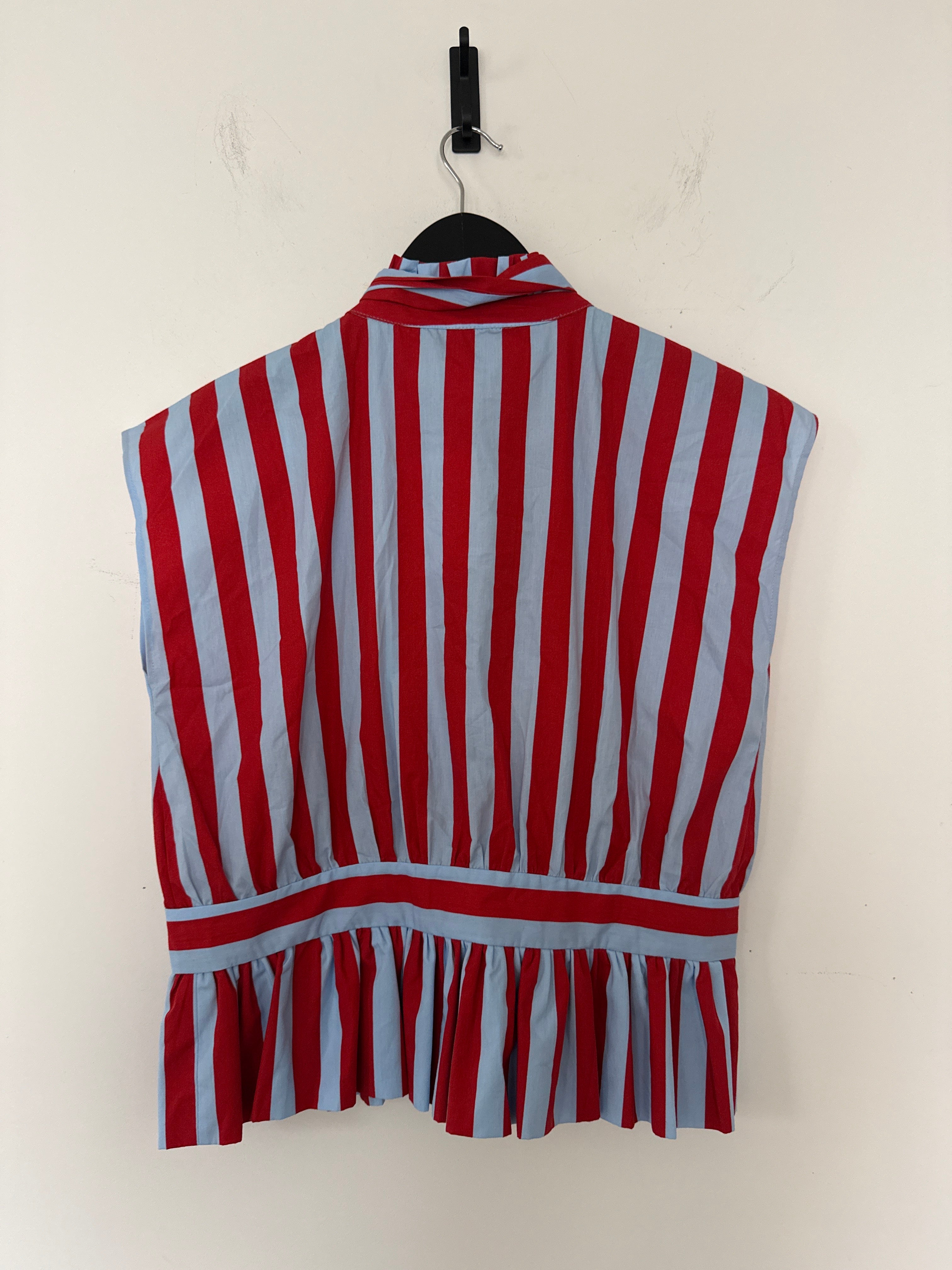 Zara striped tie neck shirt - XL