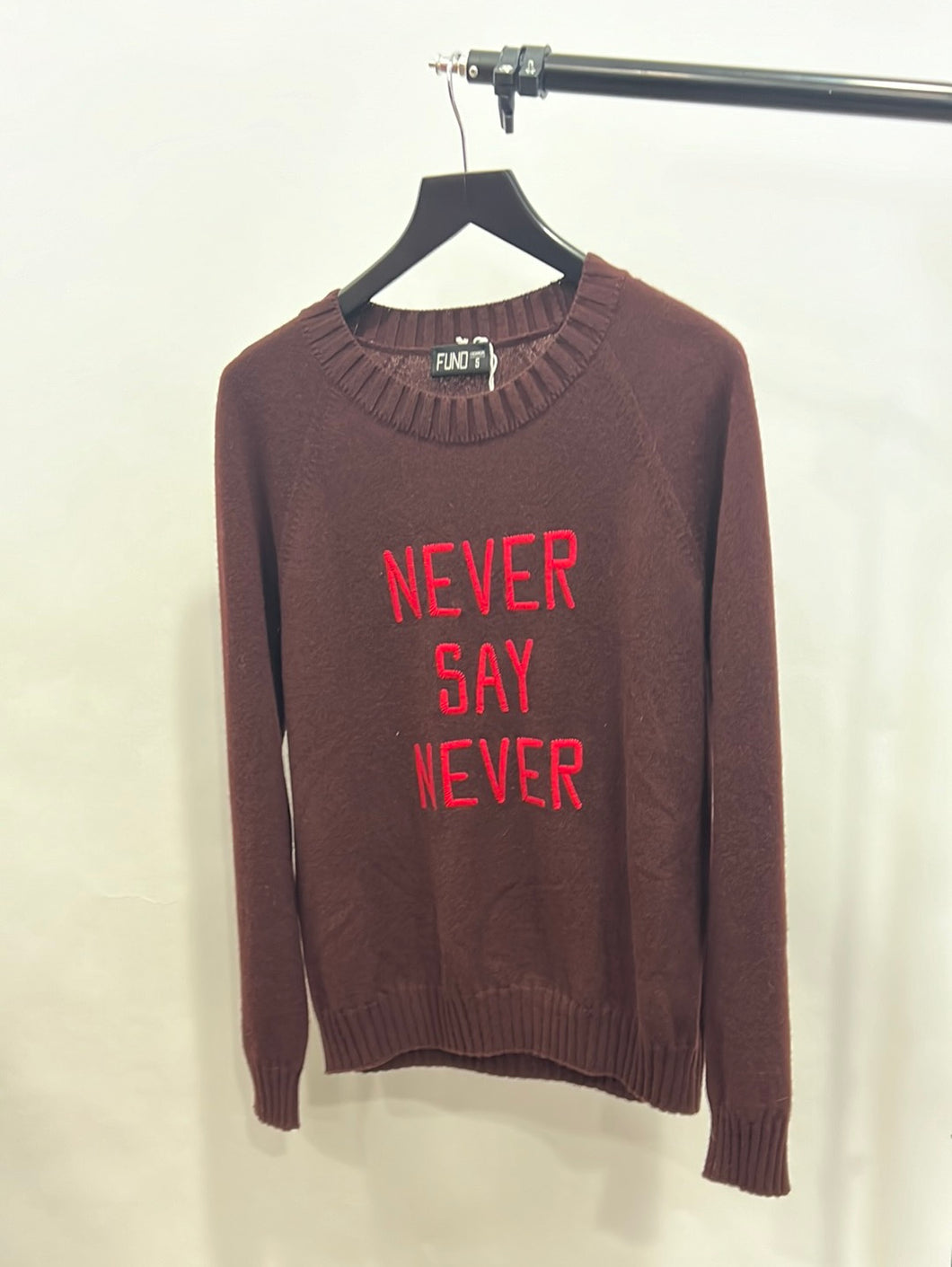 Fund Jumpers Burgundy Cashmere Never Say Never, Size s