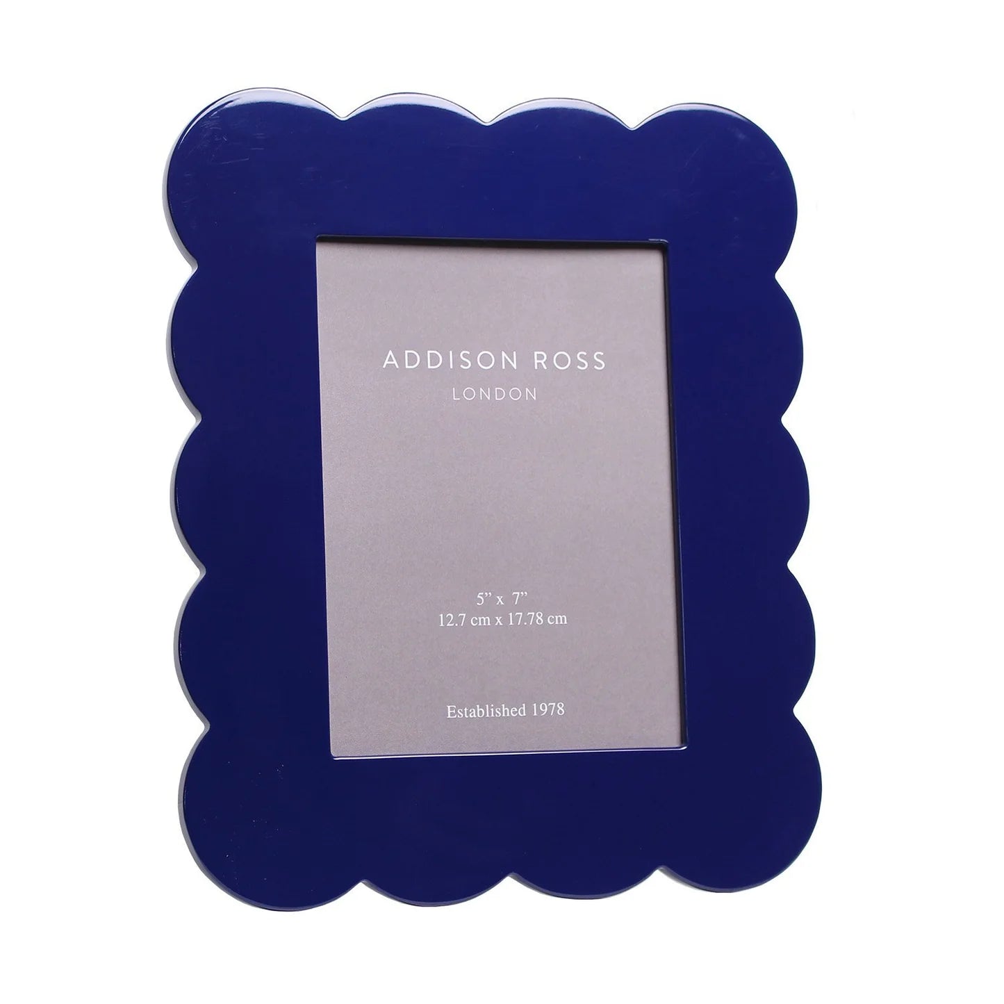 Addison Ross Navy Scalloped Lacquer Photo Frame, Size 5 x 7 in