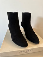 Load image into Gallery viewer, jimmy choo black keely suede ankle boots, Size 38.5
