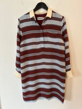 Load image into Gallery viewer, essentiel antwerp burgundy &amp; blue stripe preppy dress, Size 8

