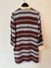 Load image into Gallery viewer, essentiel antwerp burgundy &amp; blue stripe preppy dress, Size 8
