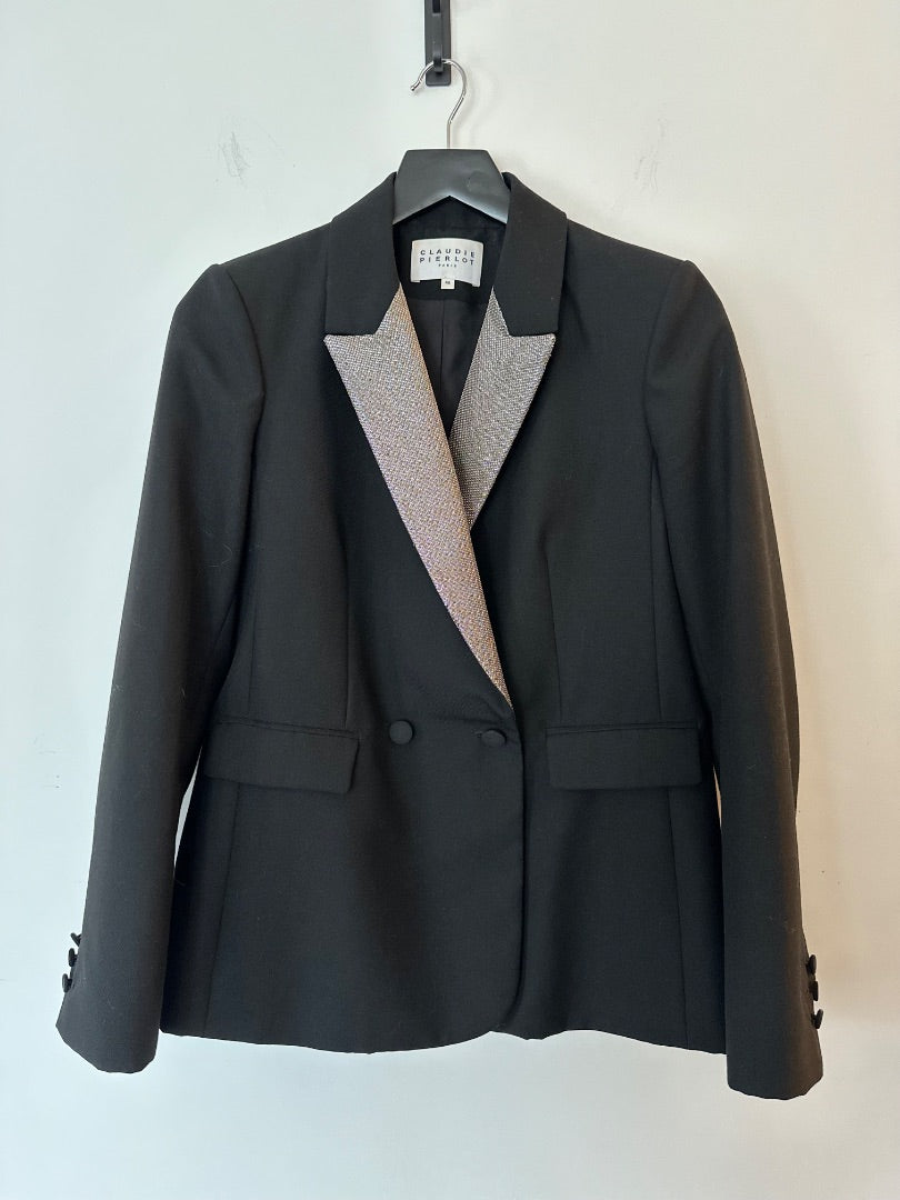 Claudie Pierlot black double breasted jacket, Size 40
