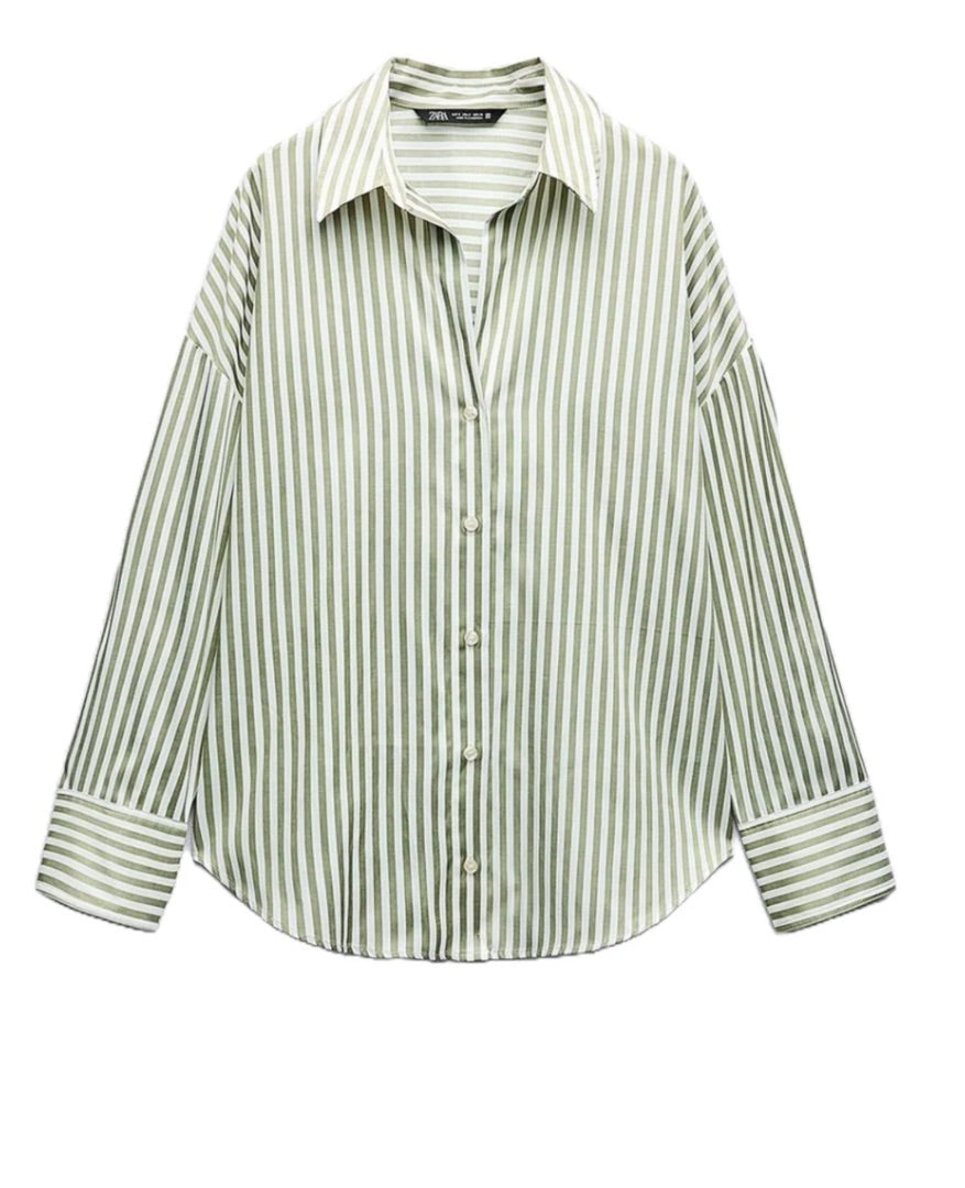 Zara Khaki Striped shirt, Size s