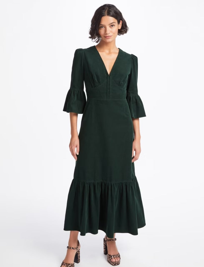 cefinn green daphne cord midi dress, Size 8