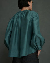 Load image into Gallery viewer, Soeur Teal Tie neck top, Size 36

