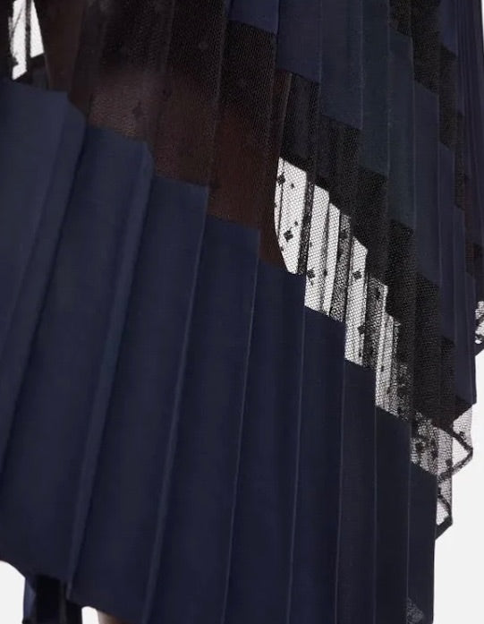 The kooples navy pleated skirt, Size 2