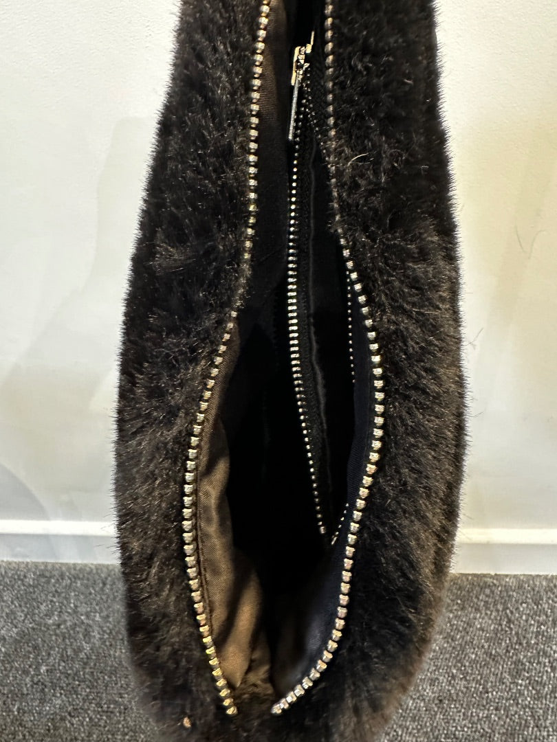 Stand Studio black luna faux fur bag, Size