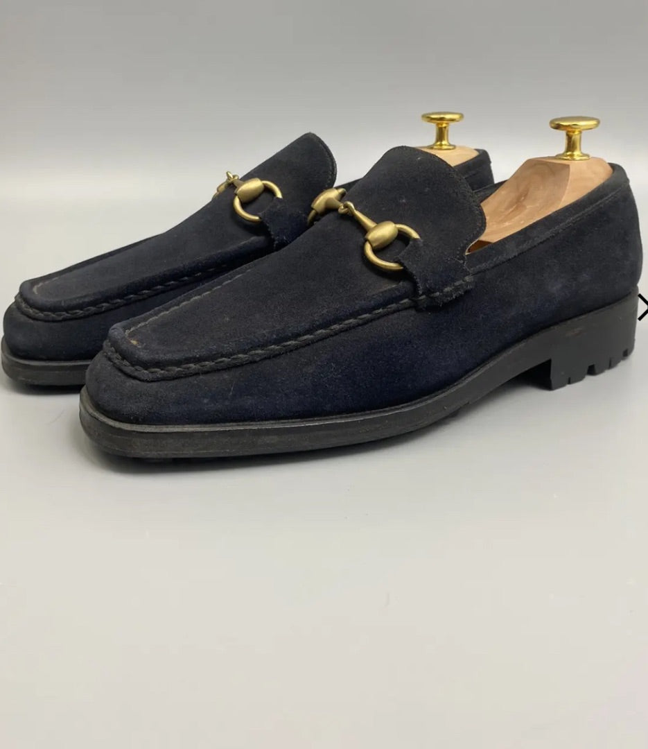 Gucci Black Suede loafers, Size 38
