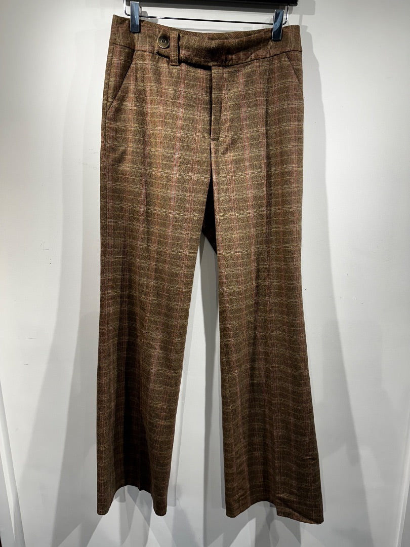 rutzou light brown check trousers, Size 36