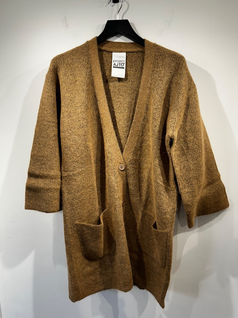 Project AJ117 fawn longline alpaca cardigan, Size small