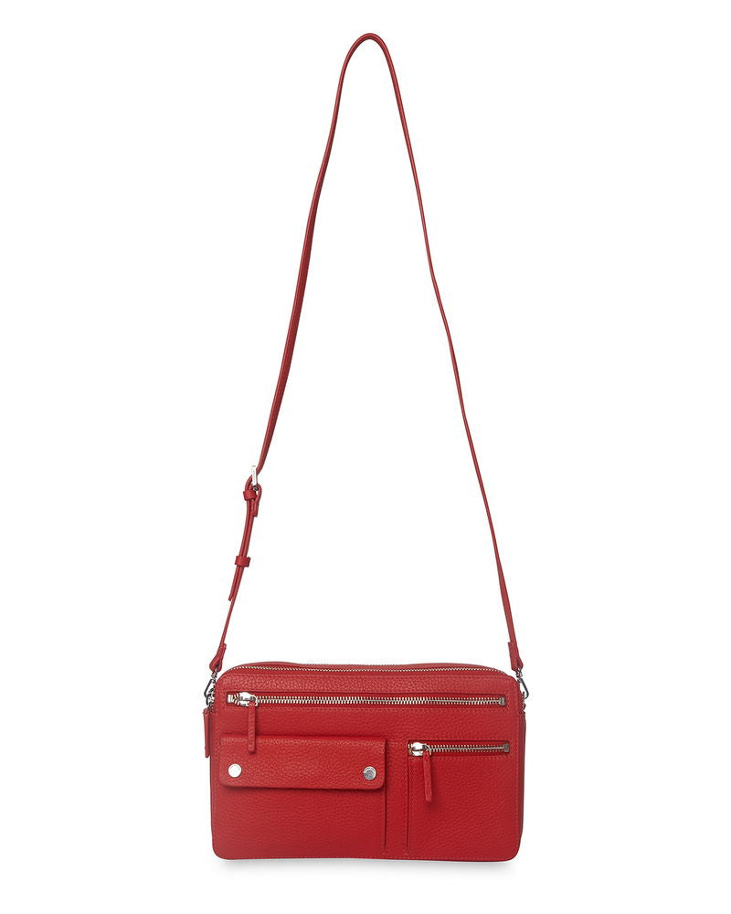 whistles red albion zip pocket bag, Size