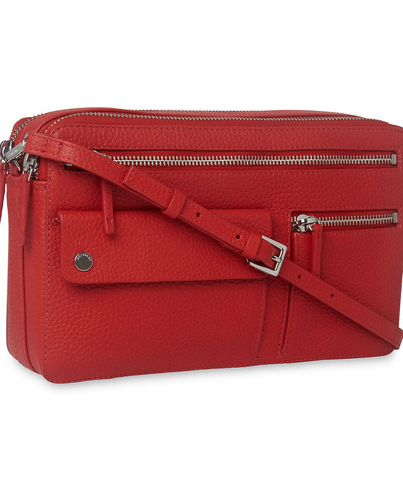 whistles red albion zip pocket bag, Size