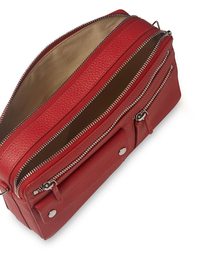 whistles red albion zip pocket bag, Size