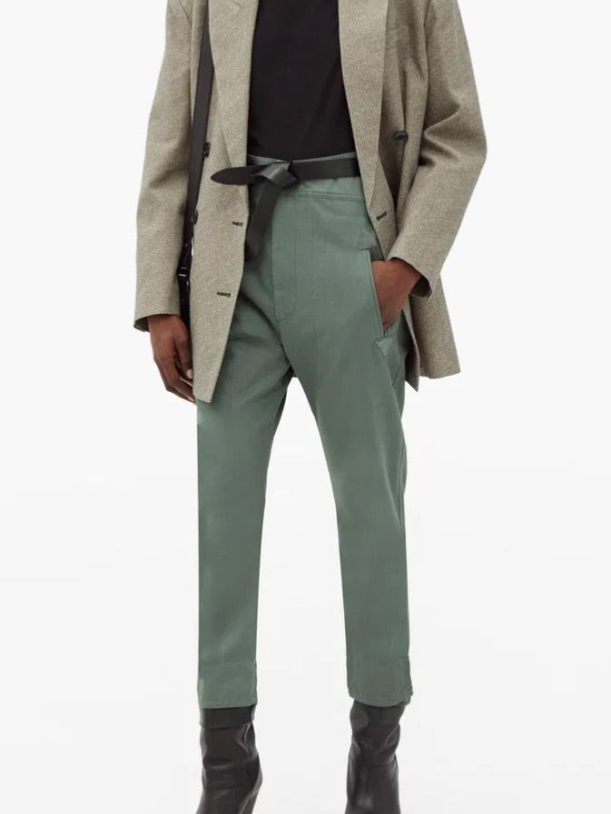 Isabel marant etoile khaki raluniae cotton trousers, Size 38