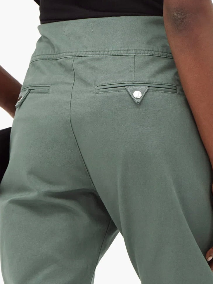 Isabel marant etoile khaki raluniae cotton trousers, Size 38