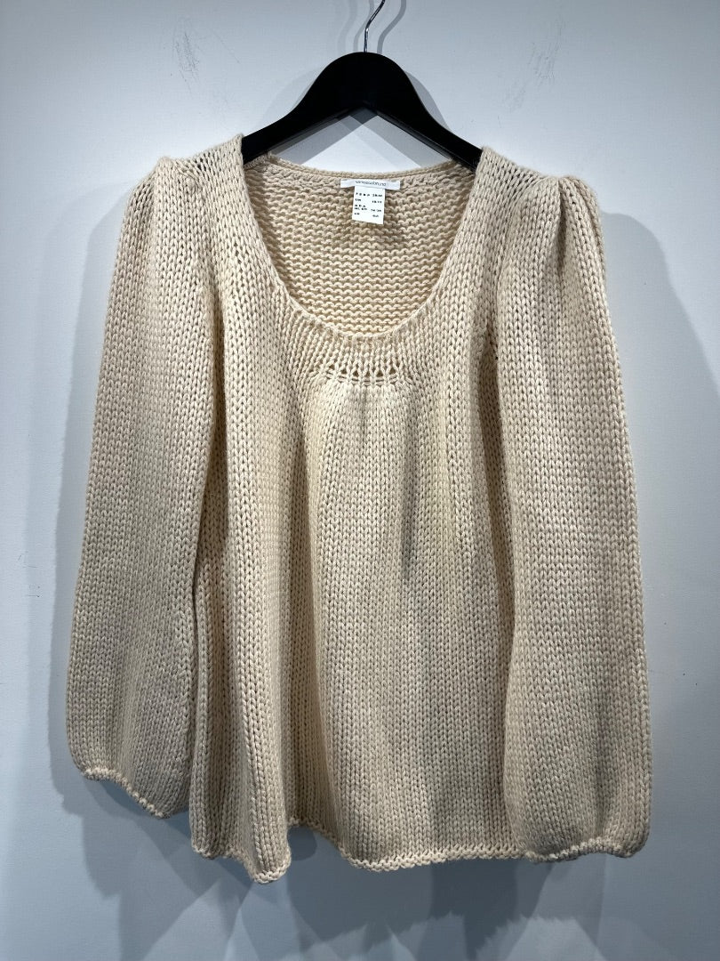 vanessa bruno beige scoop neck sweater, Size 10/12