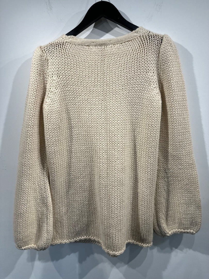 vanessa bruno beige scoop neck sweater, Size 10/12