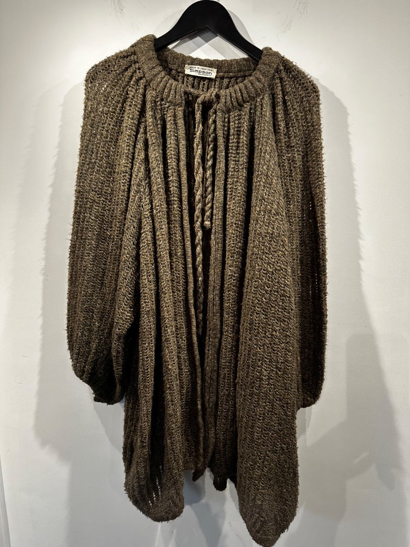 simpson piccadilly taupe tie neck cardigan, Size one size