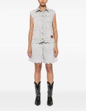 Load image into Gallery viewer, Stella Nova Grey Denim scalloped waistcoat, Size 36
