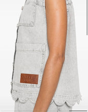 Load image into Gallery viewer, Stella Nova Grey Denim scalloped waistcoat, Size 36
