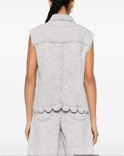 Load image into Gallery viewer, Stella Nova Grey Denim scalloped waistcoat, Size 36
