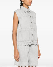 Load image into Gallery viewer, Stella Nova Grey Denim scalloped waistcoat, Size 36
